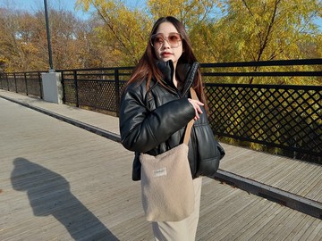 可愛泰迪熊斜孭袋(柔軟厚身毛毛斜背包)