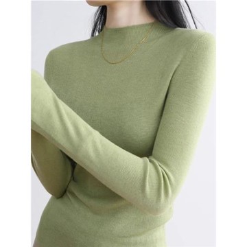 秋冬法式半高領羊毛針織打底衫女高級感緊身氣質內搭毛衣軟糯上衣