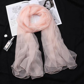 純色絲巾女春秋季超大紗巾長款遮陽圍巾披肩雪紡百搭薄款舞蹈夏季