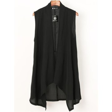 薄款男士中長款馬甲暗黑系潮流無袖開衫外搭男時尚高街披風衣外套