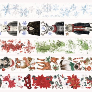 9 折組合 – 聖誕限定版 5cm 霧面描圖膠帶 (5 件組)