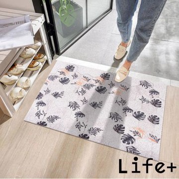 Life+ 北歐簡約可剪裁絲圈造形地墊玄關大門口客廳防滑地墊地毯/除塵地墊60x90cm_2入組