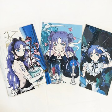 刺青魔女-雨林植物-全3款插畫明信片