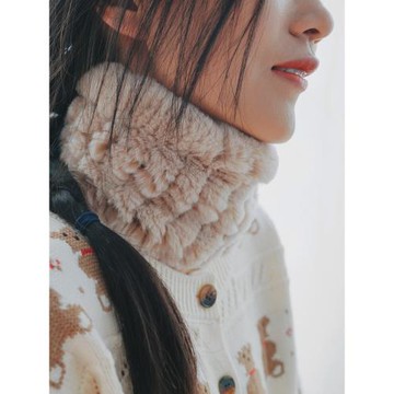 御皮坊手工編織女冬季真獺兔毛