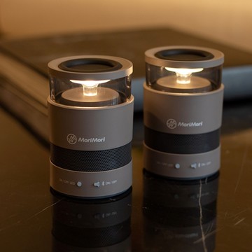 日本 MoriMori LED W Speaker 戶外無線藍牙氛圍燈音響2入組