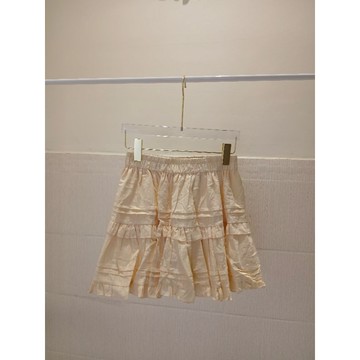 WP|甜美法式米色蛋糕裙 蛋糕裙 蛋糕短裙 短裙 女短裙 褲裙 女褲裙