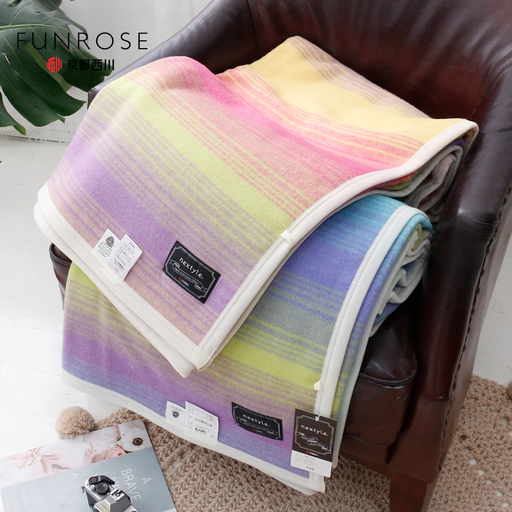 京都西川 / 日本國產京織羊毛毯 / 單人140X200cm / 線條款