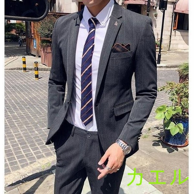 学生 結婚式 メンズ 新作 細身 スーツ 2色入 フォーマル 入学式 卒業式 入園式 卒園式 2点セット ジャケット ズボン 通学オフィス カジュアル 通勤 紳士 通販 Lineポイント最大0 5 Get Lineショッピング