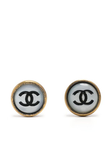 CHANEL Pre-Owned - 1998 CC button clip-on earrings - women - Metal (Other) - One Size - Gold
