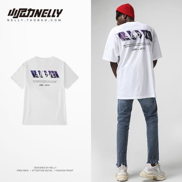 韓國潮牌夏季男生五分袖上衣潮牌潮流嘻哈衣服ins寬松短袖t恤bf風