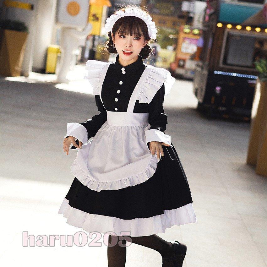 メイド服、Mサイズ、丸襟黒クラシカルロングワンピース定価¥30000 