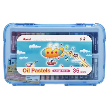 Pentel 飛龍文具 粗粉蠟筆組 大型 36色  1盒