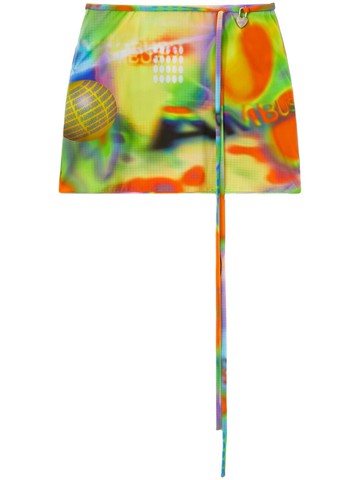 AMBUSH - graphic-print miniskirt - women - Spandex/Elastane/Polyamide - XS - Green