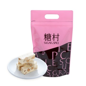 【糖村SUGAR & SPICE】法式牛軋糖-夾鏈袋406g x9袋(環保提把式設計 無另附提袋) 零食