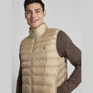 Polo Ralph Lauren RL 熱銷刺繡小馬羽絨背心-香檳色