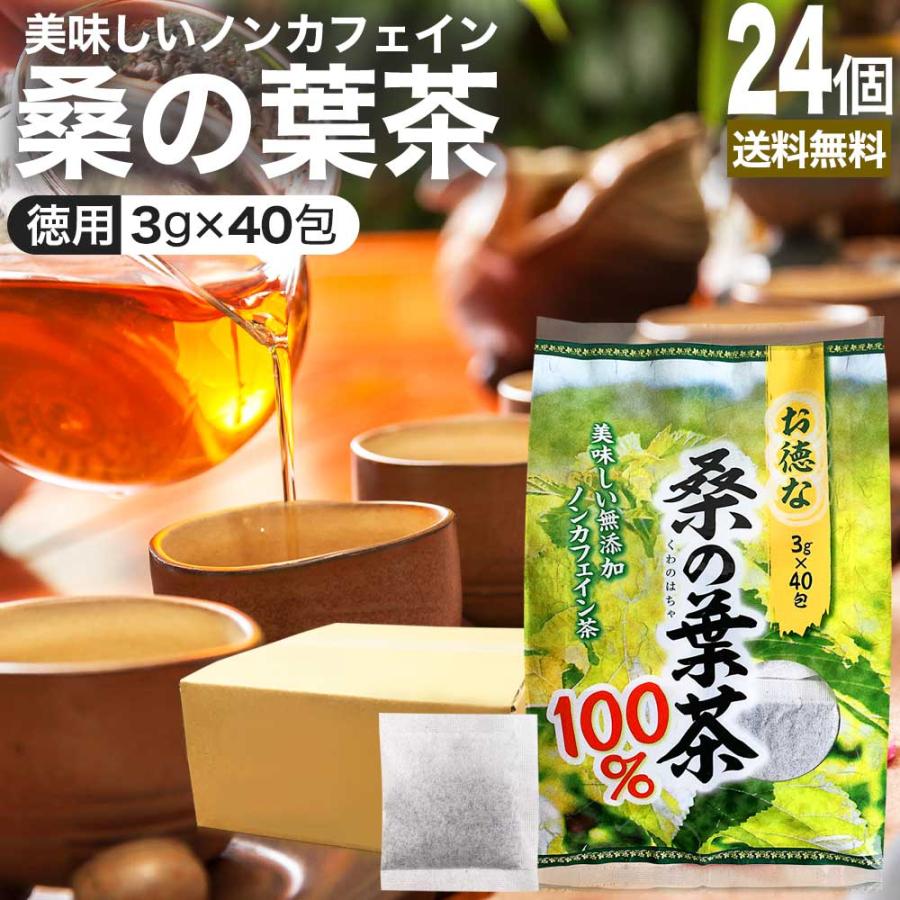 桑の葉茶 100% ティーパック 桑葉 くわの葉 くわ茶 桑茶 ダイエット ノンカフェイン 茶葉 ティーバッグ くわば くわのは 3g*40包*24個セット  送料無料 宅配便 通販 LINEポイント最大0.5%GET LINEショッピング