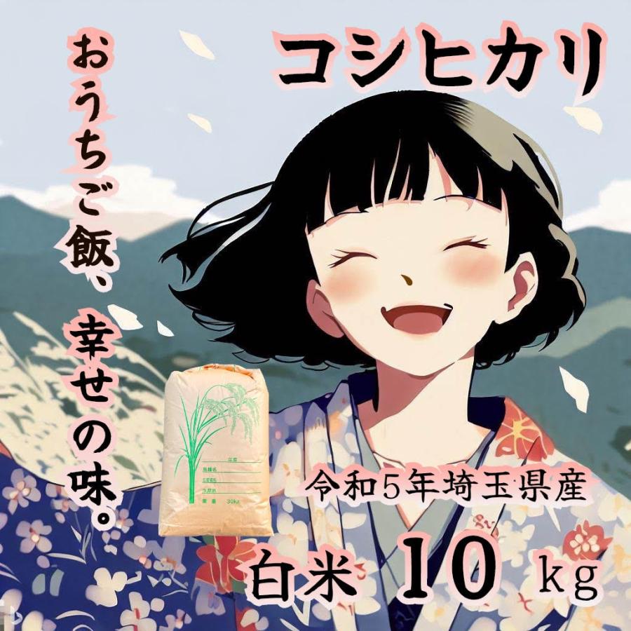 新米 産地直送！令和5年産 埼玉県産 コシヒカリ 白米 10kg 未検査米 おいしいお米 玄米を精米してお届け