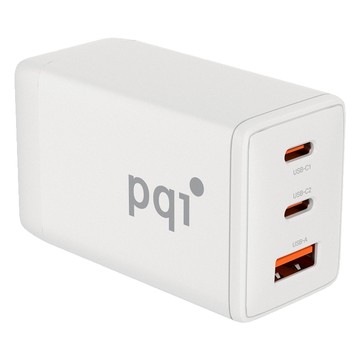 pqi 勁永 三孔 雙USB-C USB-A PDC65WT GAN 65W快速充電器  白色  1個