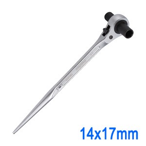 Panrico 百利世 14x17mm 兩口自動尖尾棘輪梅花扳手 建築用尖尾自動梅花板手 尖頭板手