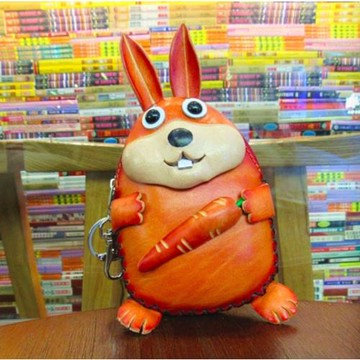 【苗大人】真皮零錢包女卡通零錢包民族風可愛復古休閑個性兔子