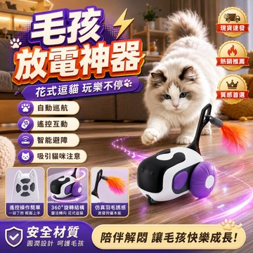 台灣熱賣👑逗貓玩具車 智能逗貓玩具 電動猫咪玩具 自嗨解悶神器 猫咪寵物用品 逗貓玩具 逗貓神器 引力跑跑車 貓咪玩具