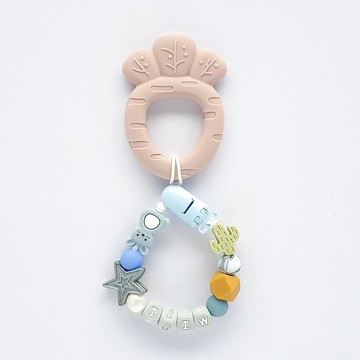 miji 仙人掌 星星 兔子 珊瑚粉胡蘿蔔固齒器 / 客製化奶嘴鏈