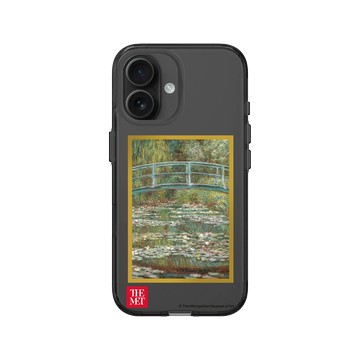 iPhone 16 Clear (相機按鈕) 酷墨灰 - The MET - 畫框系列 - 莫內《睡蓮池上的拱橋》