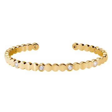 Bangle Up | Lumi 法國琺瑯圓點C型手環 (璀璨鋯石) 0.44cm