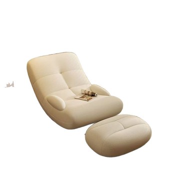 懶人沙發午休搖椅客廳躺椅臥室躺椅陽臺單人搖椅可睡可躺月牙躺椅【0113103DD】