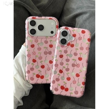 ins風櫻桃適用蘋果17ProMax手機殼女款16/15/14/13/12/11小眾高級