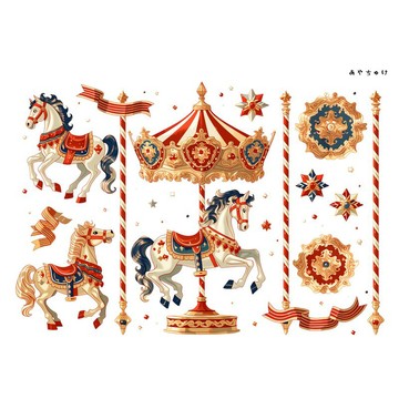 【6 月新品】20-134-0114 裁切用紙 馬戲團風格