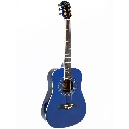 Oscar Schmidt OG5 4-Size Kids Acoustic Guitar Blue Learn-to-Play Bundle with Gig Bag, Tuner, Strap, Picks, Instructional Book DVD, and Polishing C