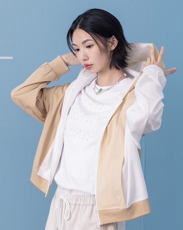 ➤gz拼接撞色運動連帽外套(兩色)