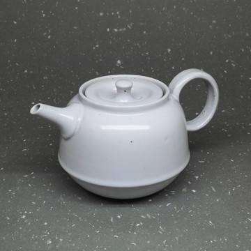 潤白釉 鍾形 正把 茶壺 手作陶藝 茶道具