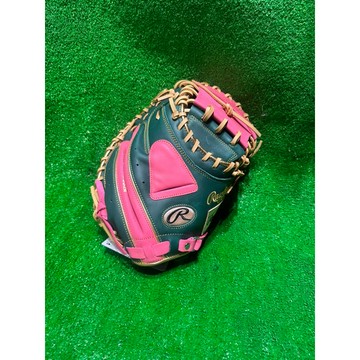 日本進口rawlings 棒球手套捕手綠粉配