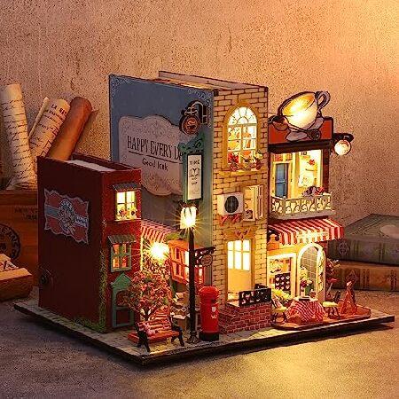 DIY Miniature Dollhouse Kit, Book Nook Kit Tiny House Model with