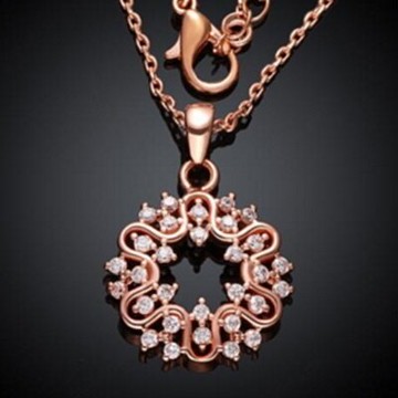 現貨+預購 玫瑰金項鍊鑲鑽吊墜-精美時尚高貴女飾品七夕情人節生日聖誕節交換禮物3色73br42【獨家進口】【米蘭精品】