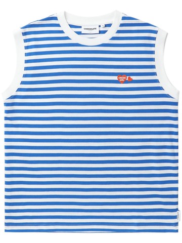 CHOCOOLATE - striped cotton tank top - women - Cotton - M - Blue