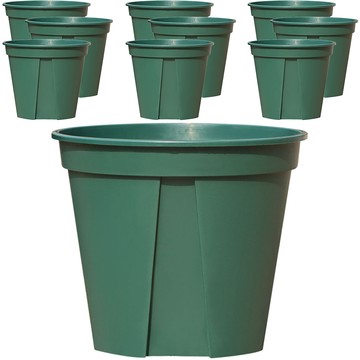 Anplant 透氣開縫花盆  10件  12號  綠色