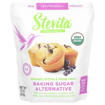 Stevita Naturals, 烘焙糖替代品，有機甜葉菊和羅漢果，12 盎司（341 克）