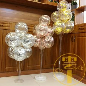 氣球生日結婚立柱桌飄亮片透明氣球樹加高似飄空【雲木雜貨】