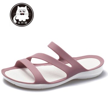 變異貓新款激浪舒適女士外穿涼鞋輕便軟底休閑沙灘度假拖鞋防滑