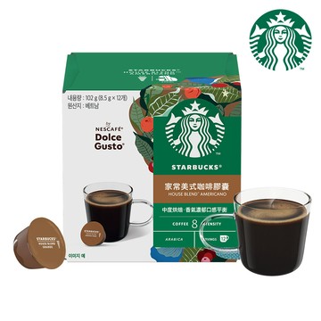 雀巢咖啡DOLCE GUSTO星巴克家常美式咖啡膠囊12顆入 (適用於多趣酷思膠囊咖啡機)