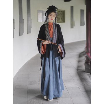 汀蘭頌原創漢服【西山外】交領晉襦曲領八破裙清冷系魏晉漢服秋冬