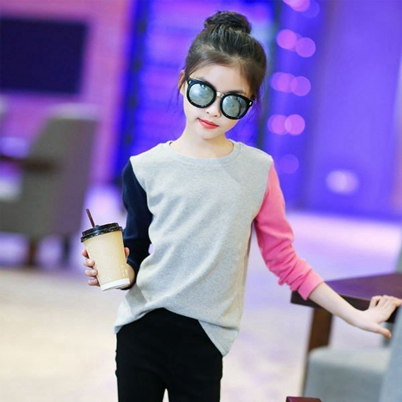 秋服 女の子 トップス キッズ 女児 ファッション お洒落 ラウンドネック ボトミングシャツ カジュアル Tシャツ お出かけ 普段着 オシャレ 1 160cm 通販 Lineポイント最大get Lineショッピング