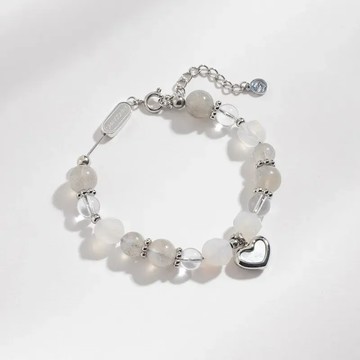 專屬心願 白瑪瑙 白水晶 拉長石手鍊