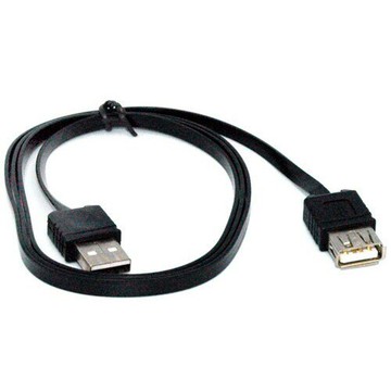 fujiei 超薄USB2.0傳輸延長線-A公對A母 1M(黑) 厚度僅1.35mm  耐燃材料不易延燒