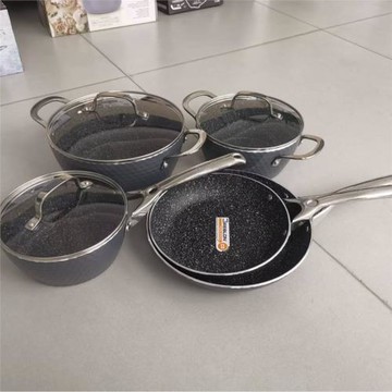 AMERCOOK鍋具套組外貿單阿米爾高品質麥飯石眼淚湯鍋多功能煎炒鍋