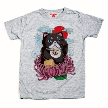 短袖T卹 第一章 貓招手太陽 男女款 棉混紡 柔軟舒適