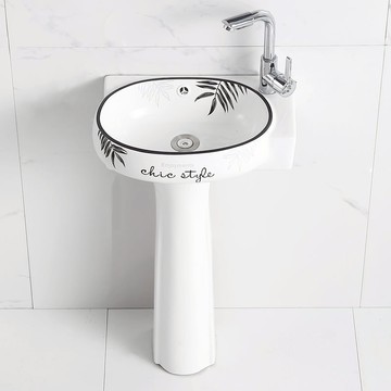 免運 開立發票 洗手盆 陶瓷洗手盆 浴室洗臉盆 陽台洗手盆 立柱盆陶瓷一體式洗臉盆酒店洗手盆陽臺衛生間小戶型洗手臺工程款特惠/工廠現貨 特價出 Z1121